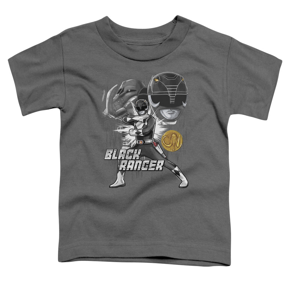 Power Rangers Black Ranger Toddler Kids Youth T Shirt Charcoal Officially Licensed