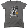 Power Rangers Black Ranger Womens T Shirt Charcoal Officially Licensed