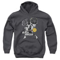 Power Rangers Black Ranger Kids Youth Hoodie Charcoal Officially Licensed