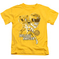 Power Rangers Yellow Ranger Juvenile Kids Youth T Shirt Yellow Officially Licensed