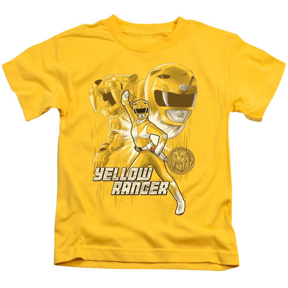 Power Rangers Yellow Ranger Juvenile Kids Youth T Shirt Yellow Officially Licensed