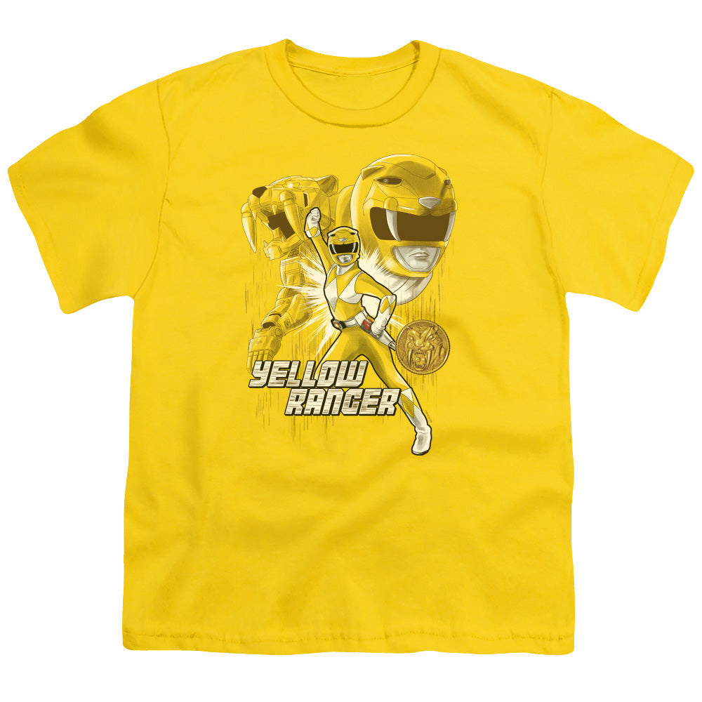 Power Rangers Yellow Ranger Kids Youth T Shirt Yellow Officially Licensed