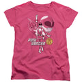 Power Rangers Pink Ranger Womens T Shirt Hot Pink Officially Licensed