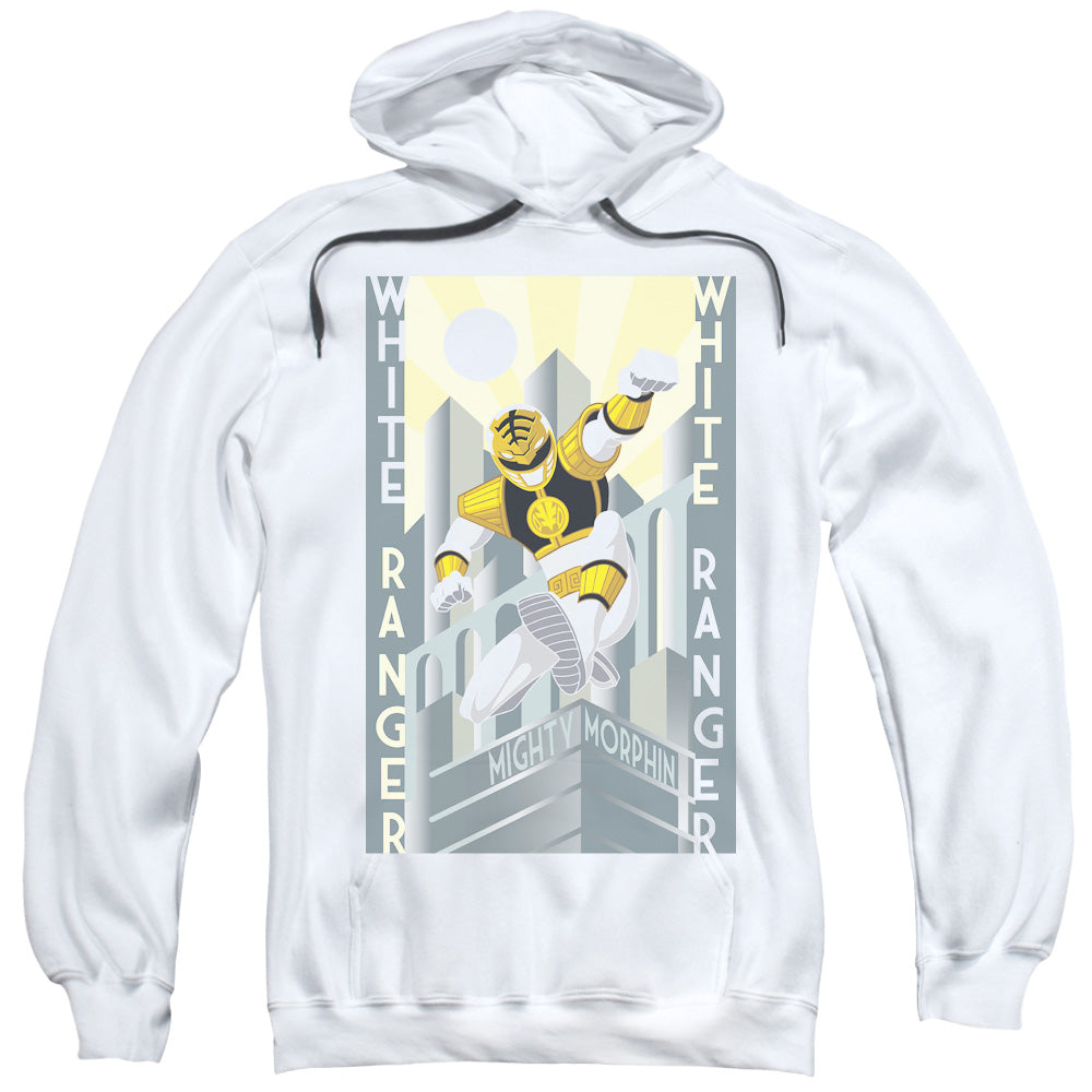 Power Rangers White Ranger Deco Mens Hoodie White Officially Licensed