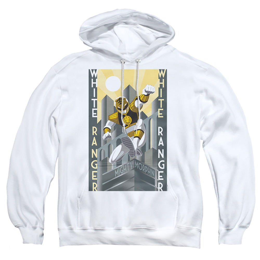 Power Rangers White Ranger Deco Mens Hoodie White Officially Licensed