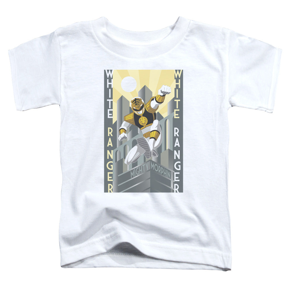 Power Rangers White Ranger Deco Toddler Kids Youth T Shirt White Officially Licensed