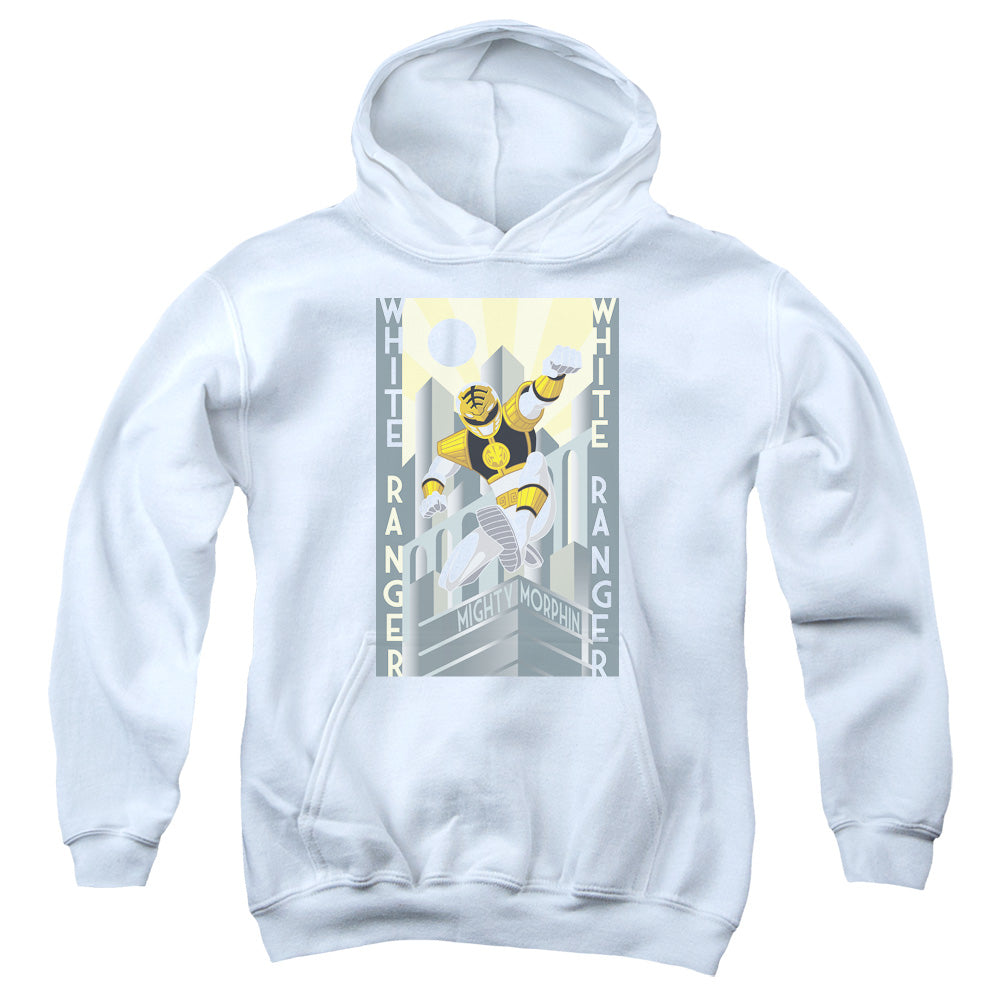 Power Rangers White Ranger Deco Kids Youth Hoodie White Officially Licensed