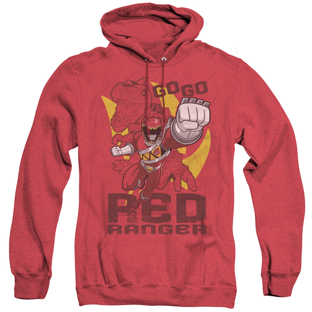 Power Rangers Go Red Heather Mens Hoodie Red Officially Licensed