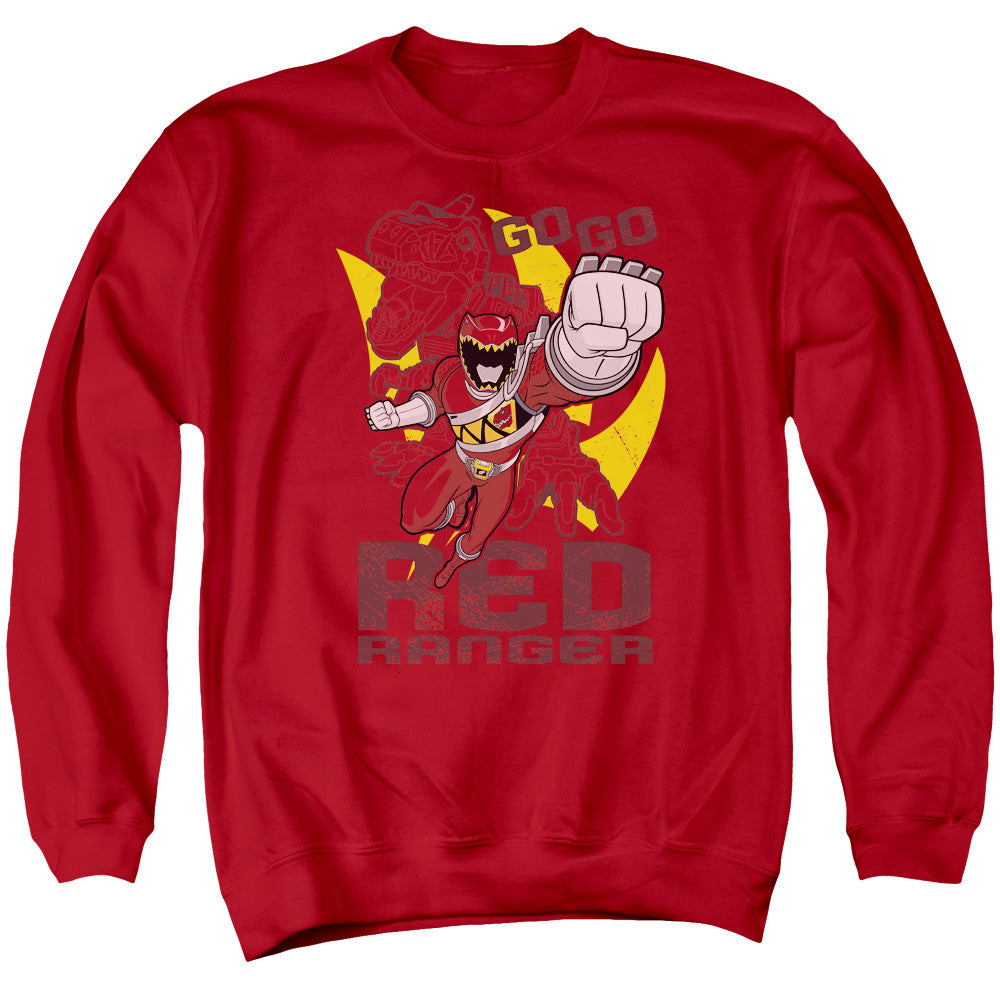 Power Rangers Go Red Mens Crewneck Sweatshirt Red Officially Licensed