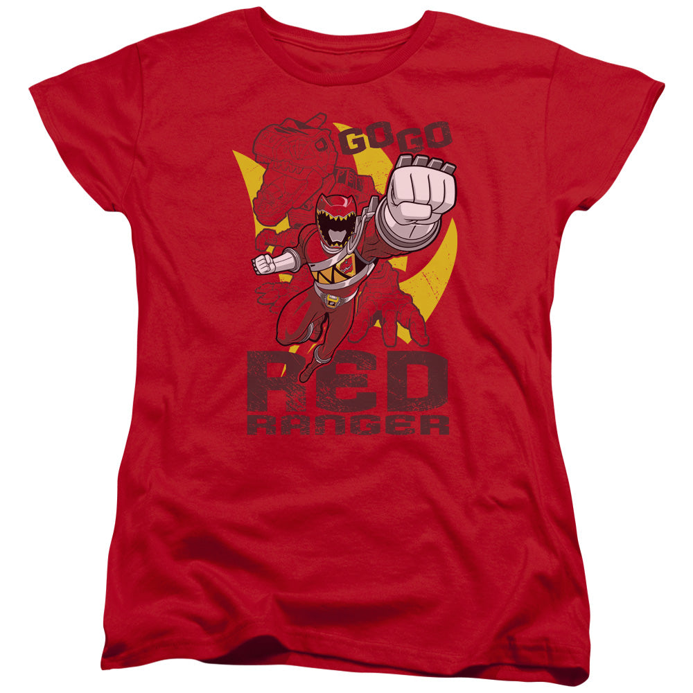 Power Rangers Go Red Womens T Shirt Red Officially Licensed