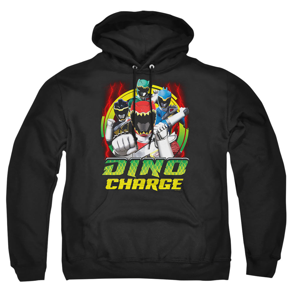 Power Rangers Dino Lightning Mens Hoodie Black Officially Licensed