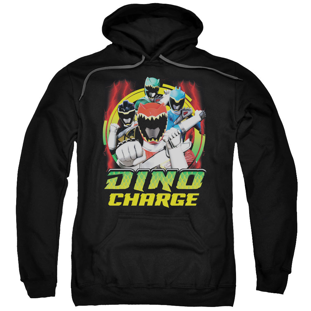 Power Rangers Dino Lightning Mens Hoodie Black Officially Licensed
