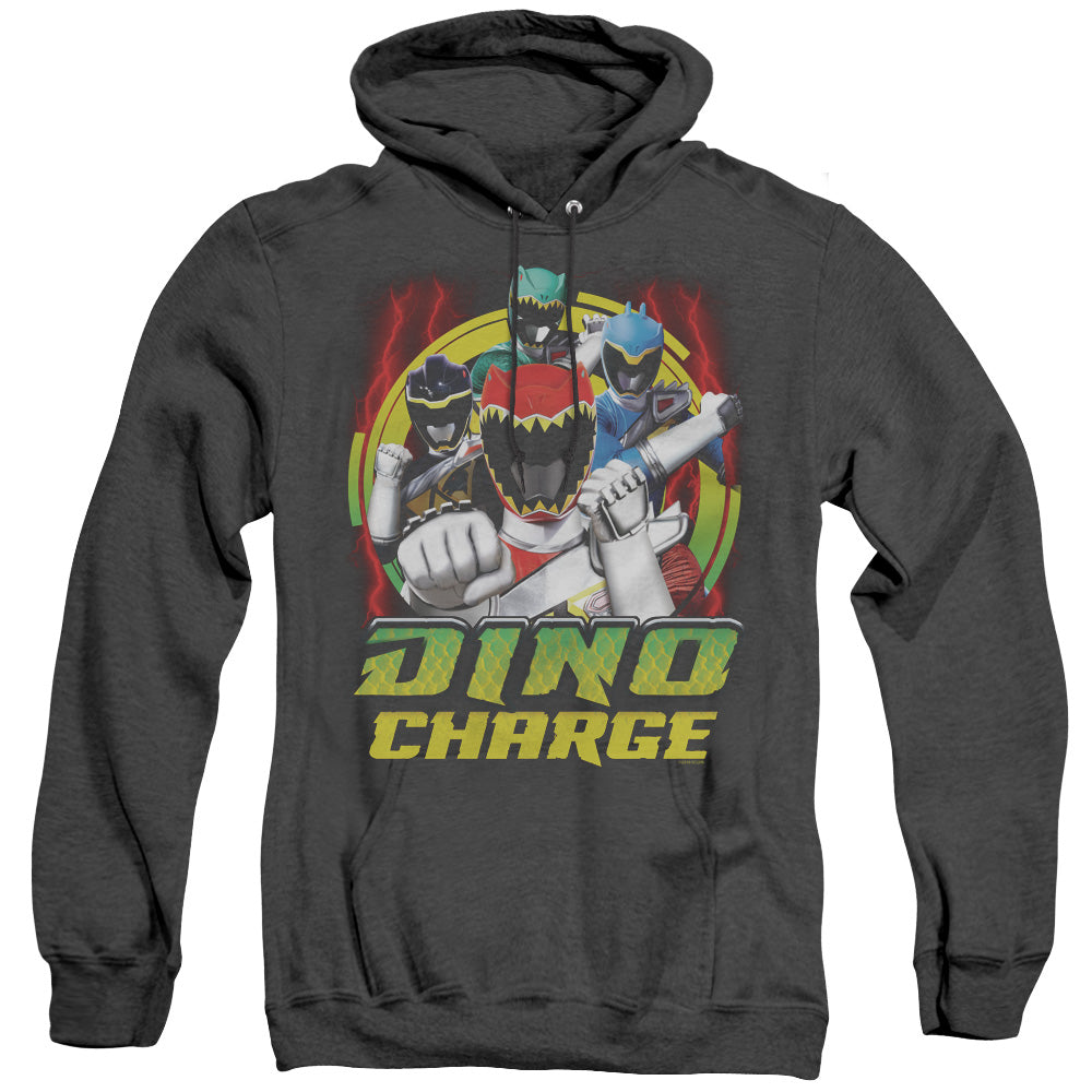 Power Rangers Dino Lightning Heather Mens Hoodie Black Officially Licensed
