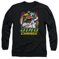 Power Rangers Dino Lightning Mens Long Sleeve Shirt Black Officially Licensed