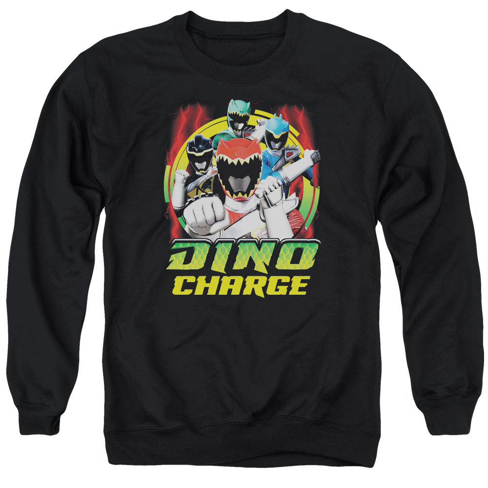 Power Rangers Dino Lightning Mens Crewneck Sweatshirt Black Officially Licensed