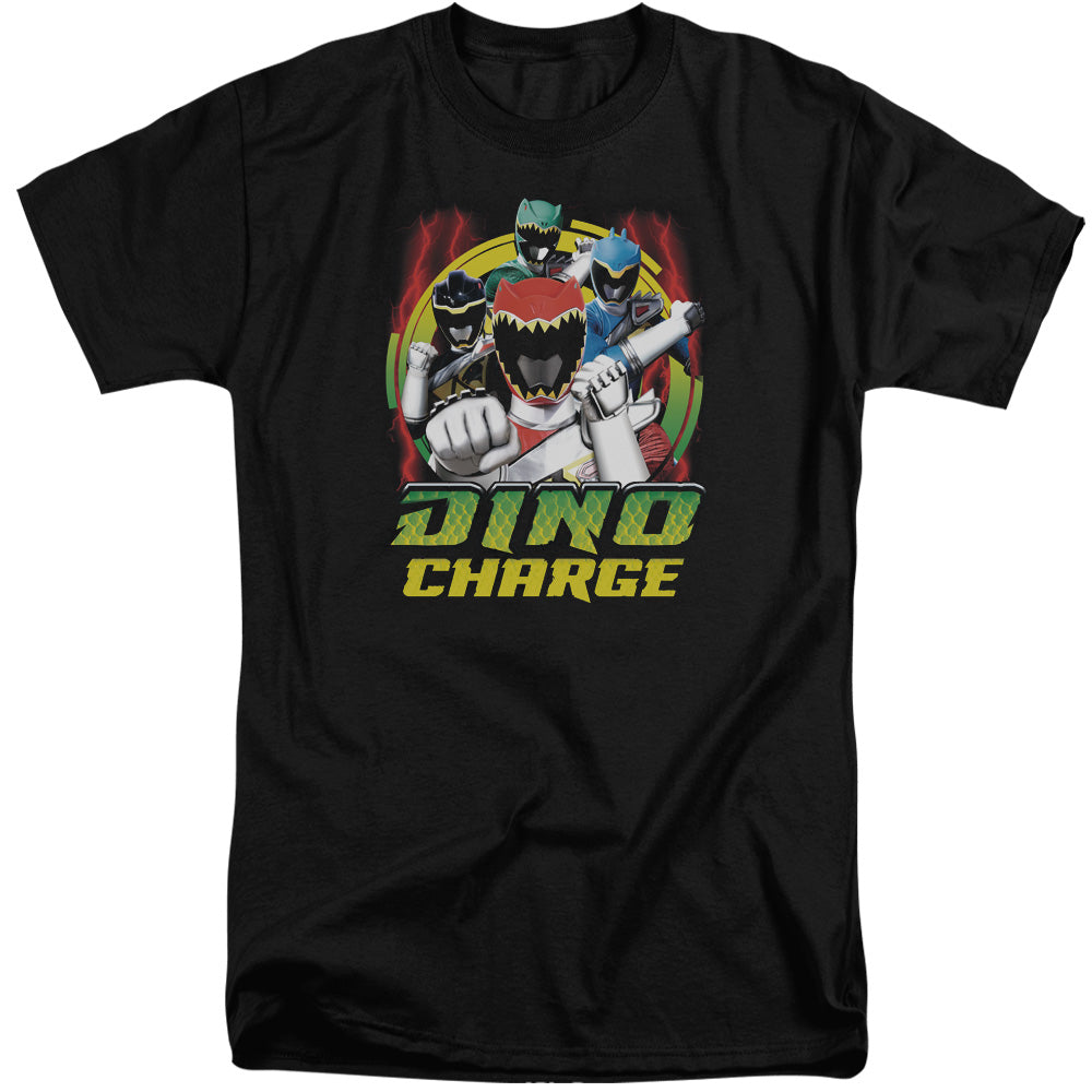 Power Rangers Dino Lightning Mens Tall T Shirt Black Officially Licensed