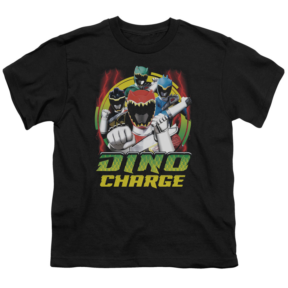 Power Rangers Dino Lightning Kids Youth T Shirt Black Officially Licensed