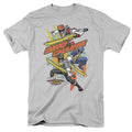 Power Rangers Swords Out Mens T Shirt Silver Officially Licensed