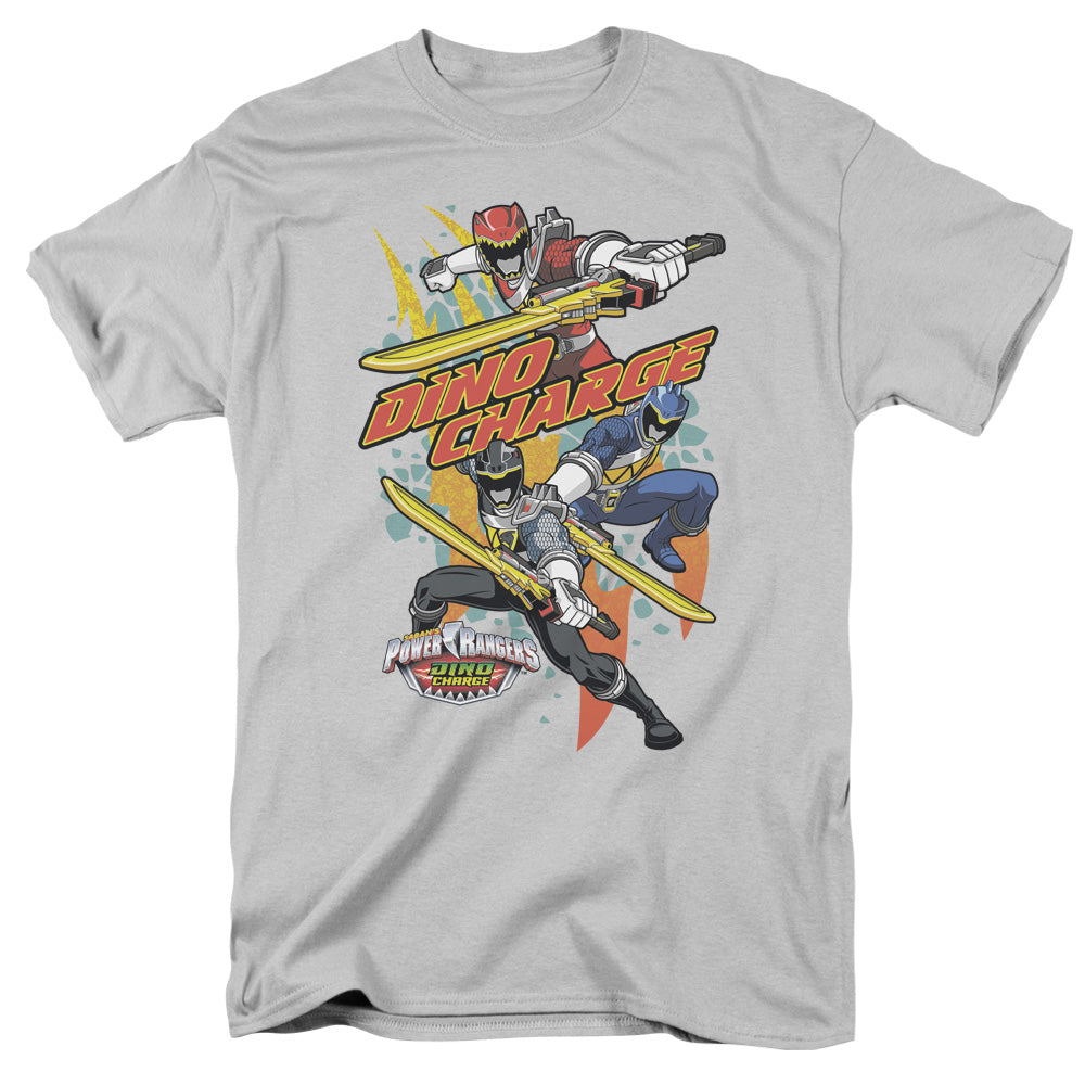 Power Rangers Swords Out Mens T Shirt Silver Officially Licensed