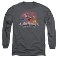 Power Rangers Ninja Blast Mens Long Sleeve Shirt Charcoal Officially Licensed