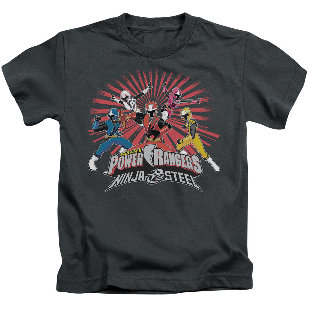 Power Rangers Ninja Blast Juvenile Kids Youth T Shirt Charcoal Officially Licensed