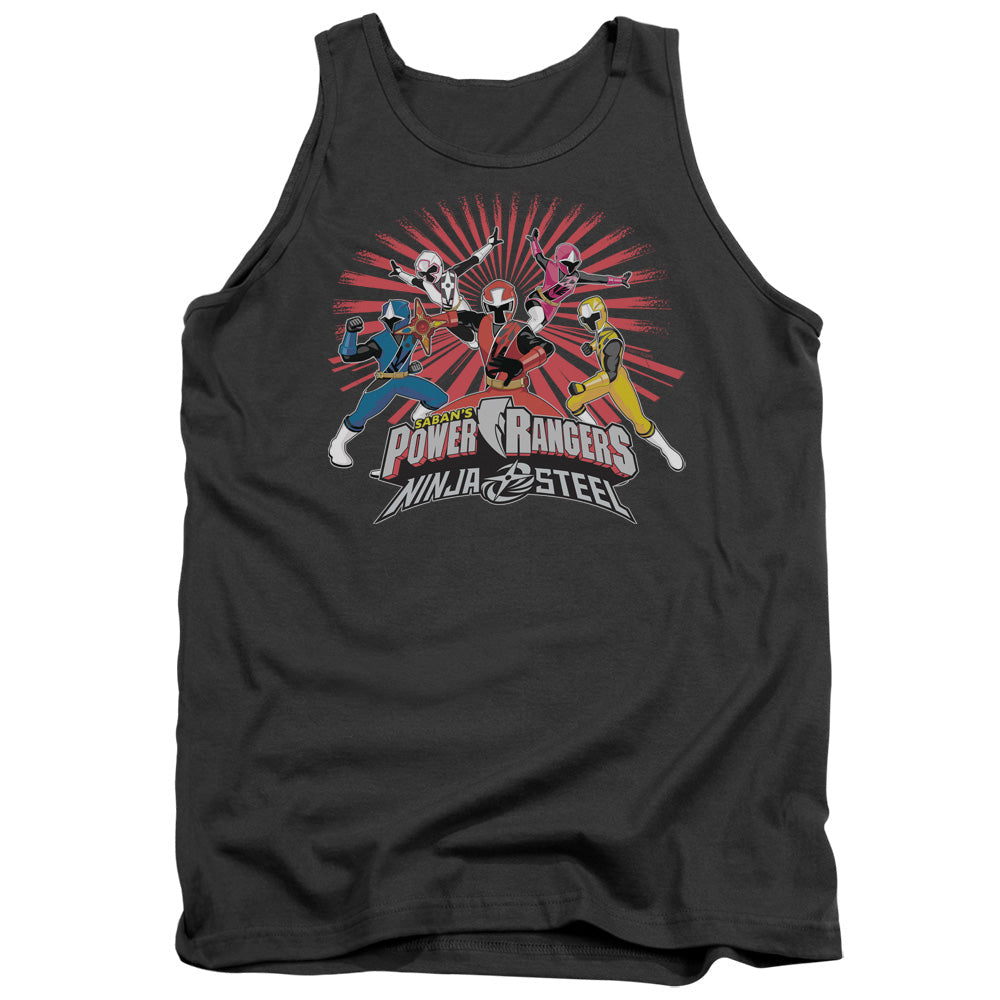 Power Rangers Ninja Blast Mens Tank Top Shirt Charcoal Officially Licensed