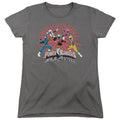 Power Rangers Ninja Blast Womens T Shirt Charcoal Officially Licensed