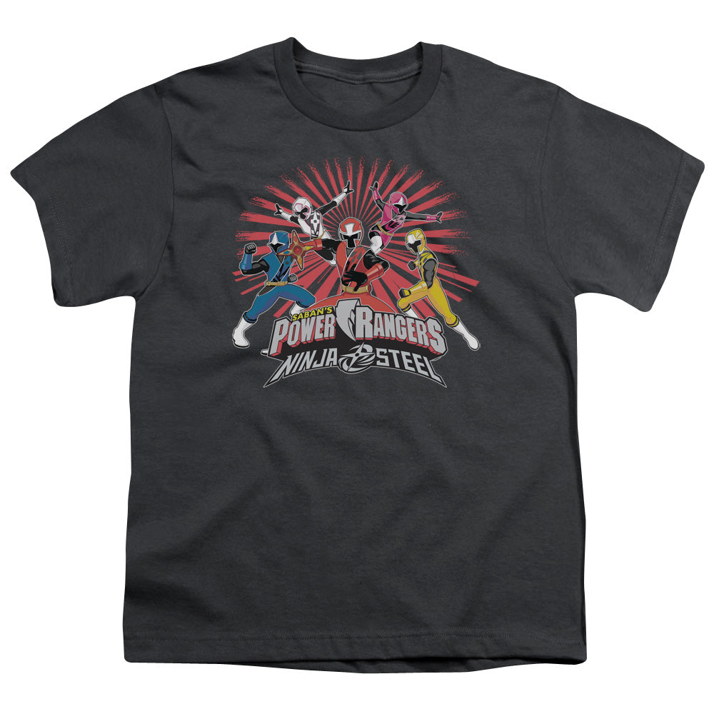 Power Rangers Ninja Blast Kids Youth T Shirt Charcoal Officially Licensed