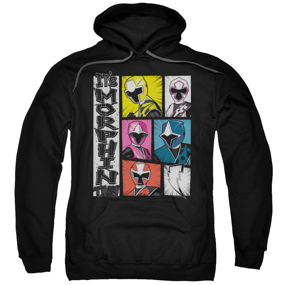 Power Rangers Its Morphin Time Mens Hoodie Black Officially Licensed