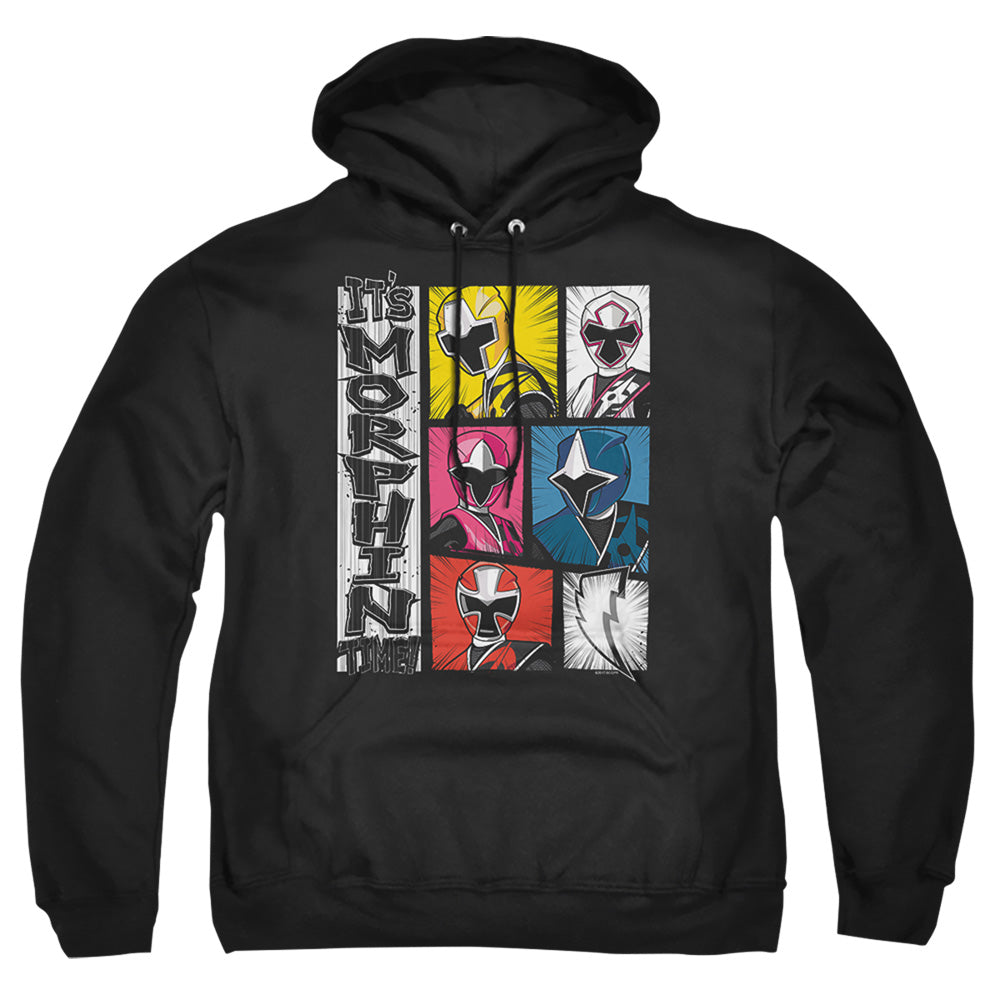 Power Rangers Its Morphin Time Mens Hoodie Black Officially Licensed