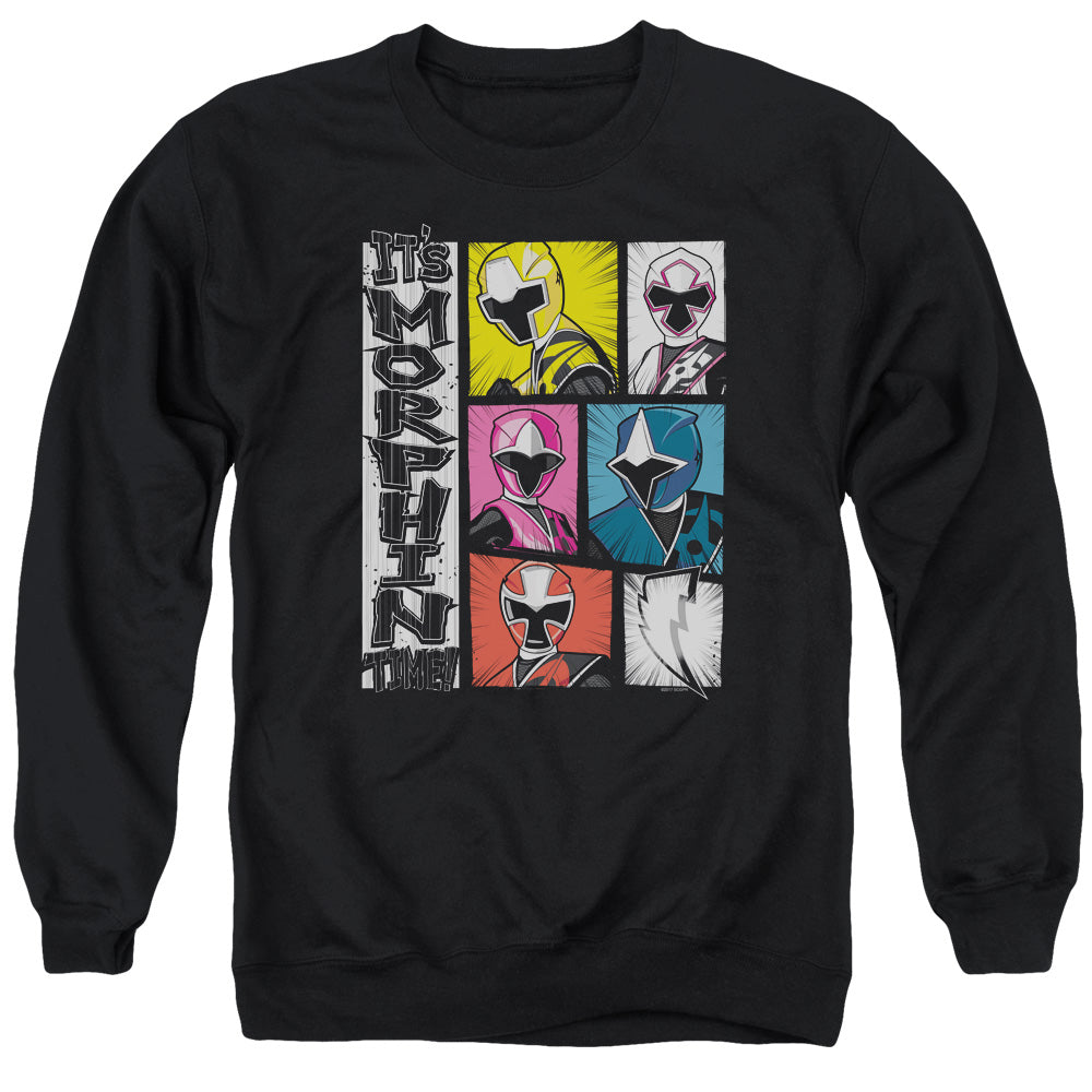 Power Rangers Its Morphin Time Mens Crewneck Sweatshirt Black Officially Licensed
