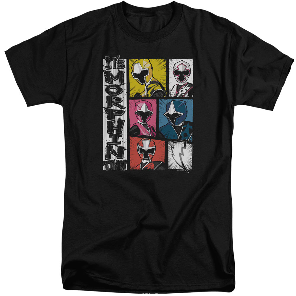 Power Rangers Its Morphin Time Mens Tall T Shirt Black Officially Licensed