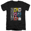Power Rangers Its Morphin Time Mens Slim Fit V-Neck T Shirt Black Officially Licensed