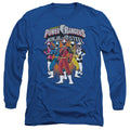 Power Rangers Team Lineup Mens Long Sleeve Shirt Royal Blue Officially Licensed