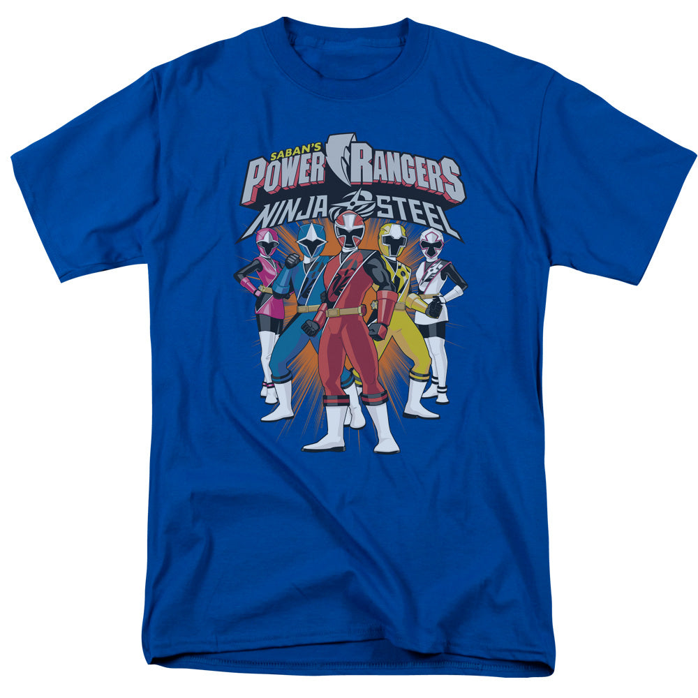 Power Rangers Team Lineup Mens T Shirt Royal Blue Officially Licensed