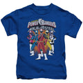 Power Rangers Team Lineup Juvenile Kids Youth T Shirt Royal Blue Officially Licensed