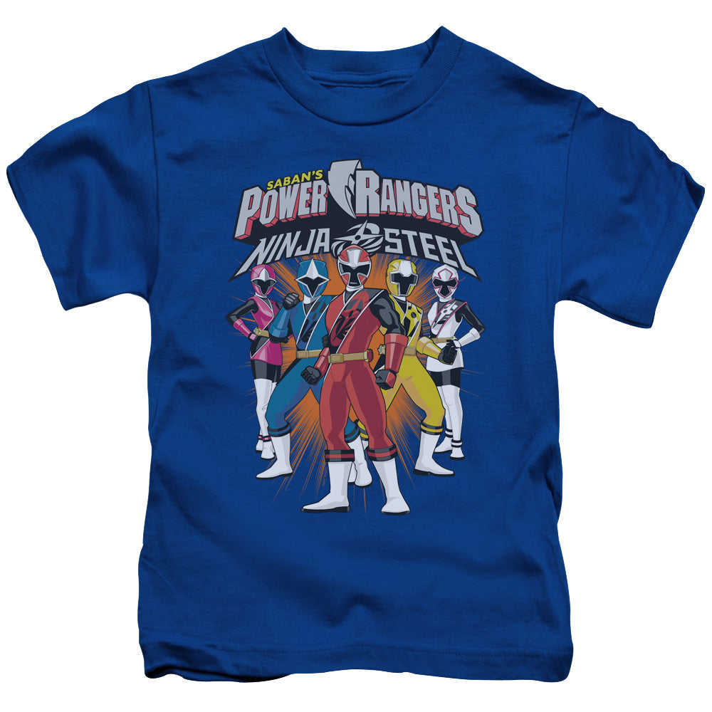 Power Rangers Team Lineup Juvenile Kids Youth T Shirt Royal Blue Officially Licensed