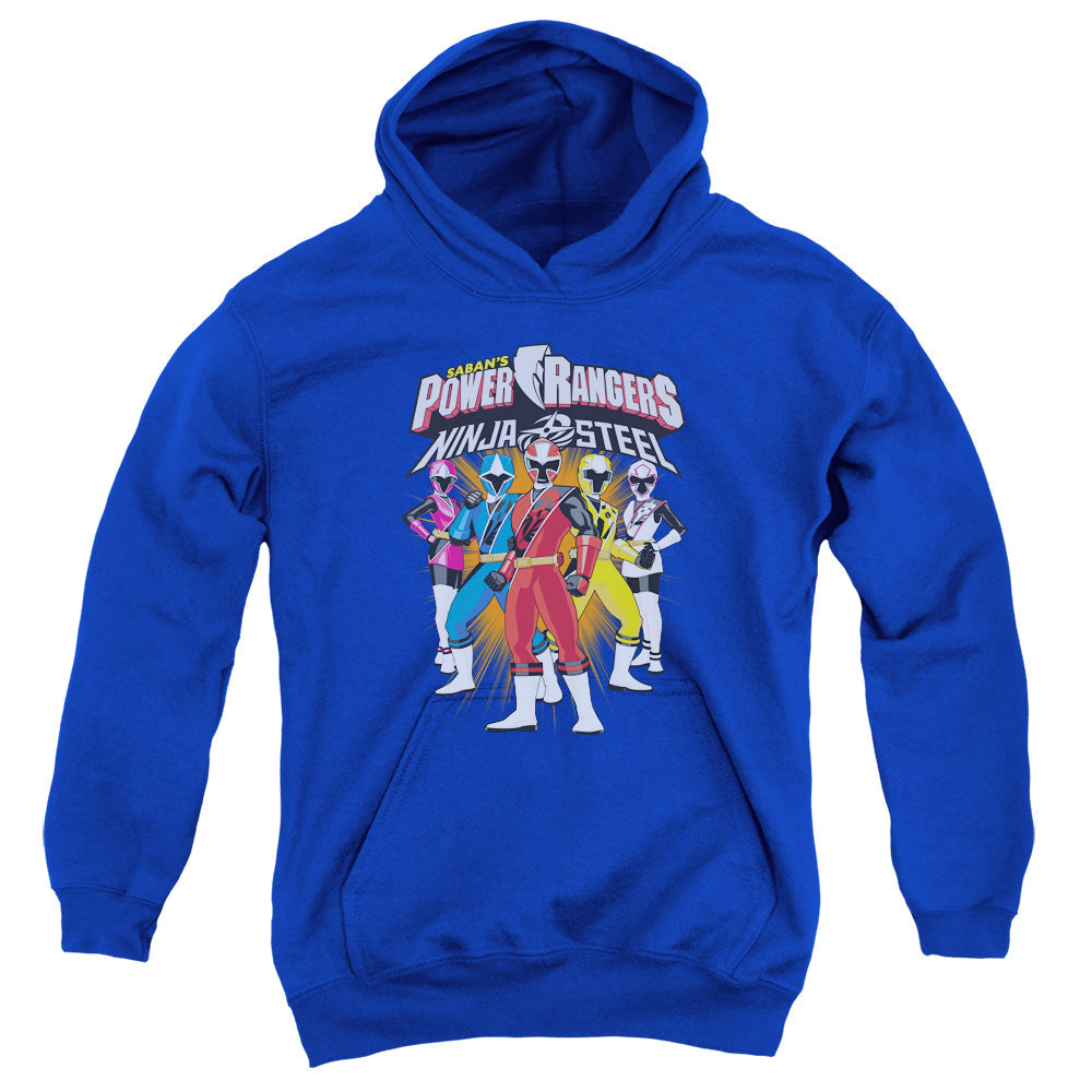 Power Rangers Team Lineup Kids Youth Hoodie Royal Blue Officially Licensed
