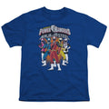 Power Rangers Team Lineup Kids Youth T Shirt Royal Blue Officially Licensed