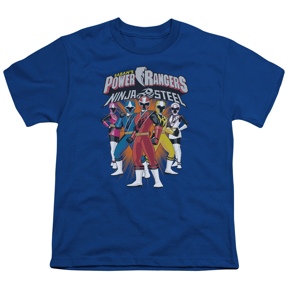 Power Rangers Team Lineup Kids Youth T Shirt Royal Blue Officially Licensed