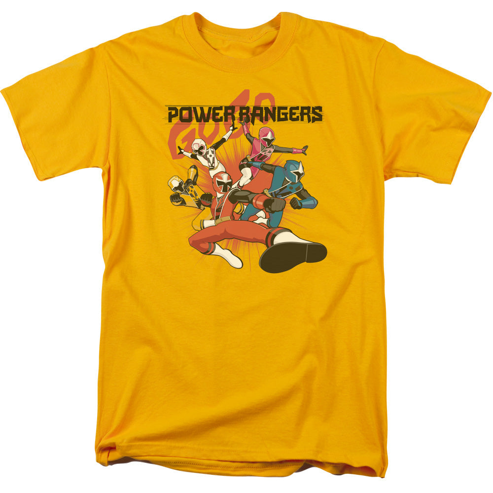 Power Rangers Attack Mens T Shirt Gold Officially Licensed