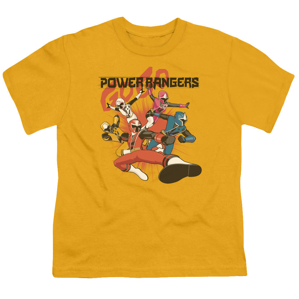 Power Rangers Attack Kids Youth T Shirt Gold Officially Licensed