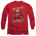Power Rangers Unleash Mens Long Sleeve Shirt Red Officially Licensed