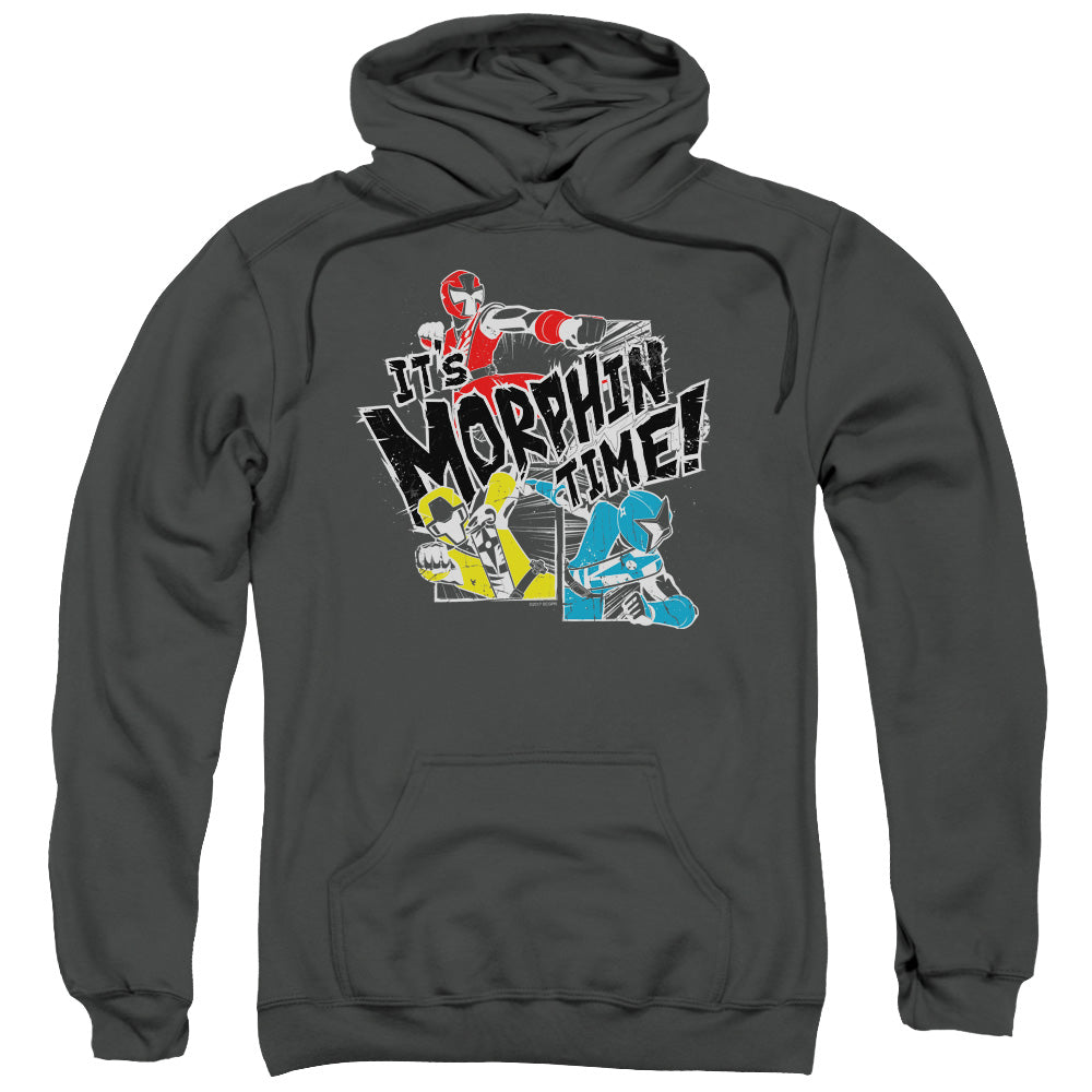Power Rangers Panels Mens Hoodie Charcoal Officially Licensed