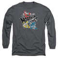 Power Rangers Panels Mens Long Sleeve Shirt Charcoal Officially Licensed