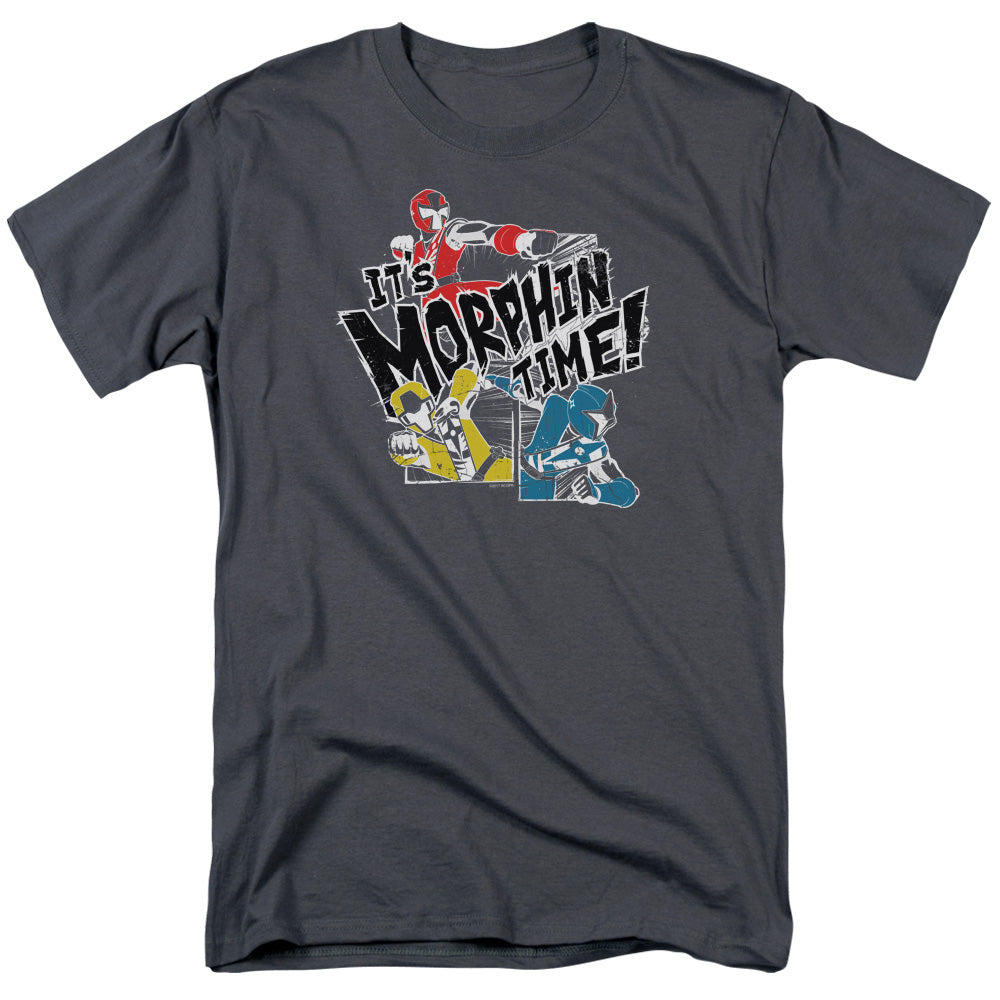 Power Rangers Panels Mens T Shirt Charcoal Officially Licensed