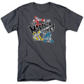 Power Rangers Panels Mens T Shirt Charcoal Officially Licensed