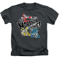Power Rangers Panels Juvenile Kids Youth T Shirt Charcoal Officially Licensed