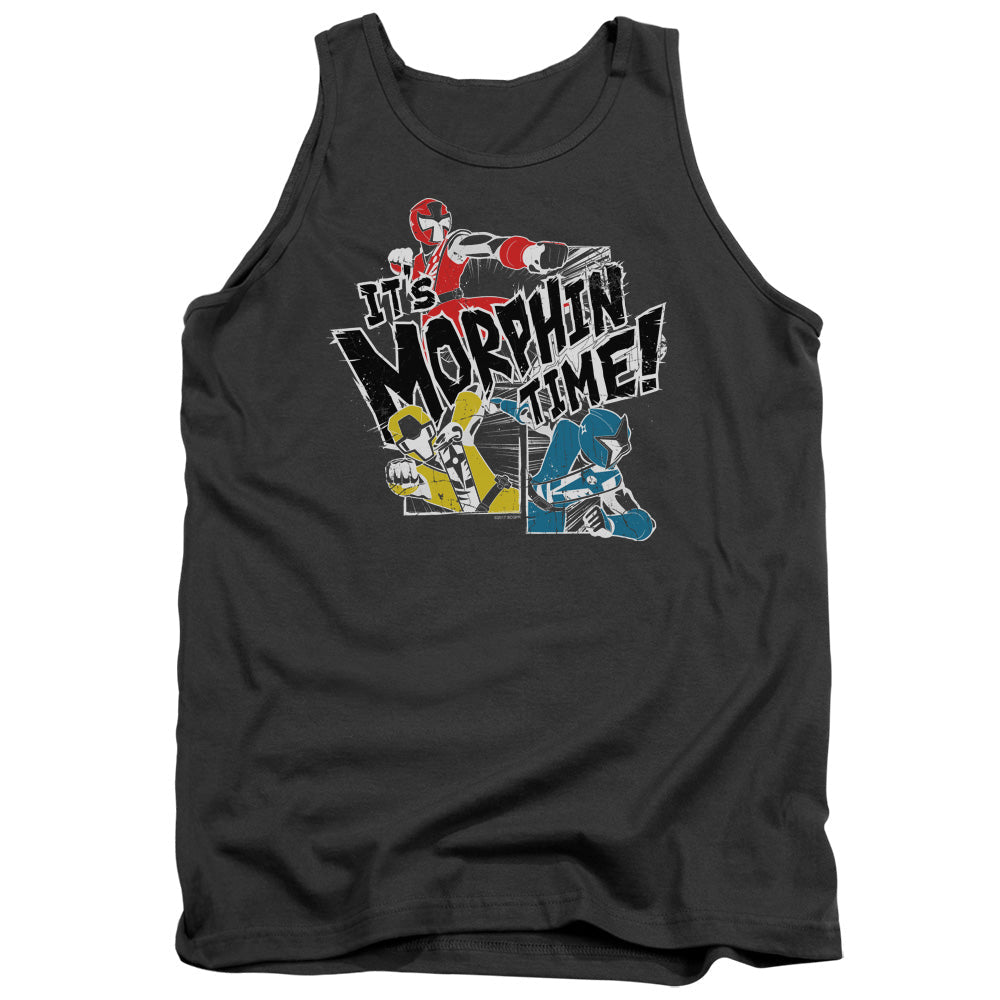 Power Rangers Panels Mens Tank Top Shirt Charcoal Officially Licensed