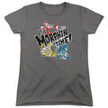 Power Rangers Panels Womens T Shirt Charcoal Officially Licensed
